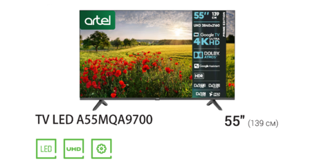 Телевизор Artel A55MQ9700 55″ Google tv 4K QLED